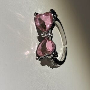 Fashion Jewelry Pink Double Heart Ring